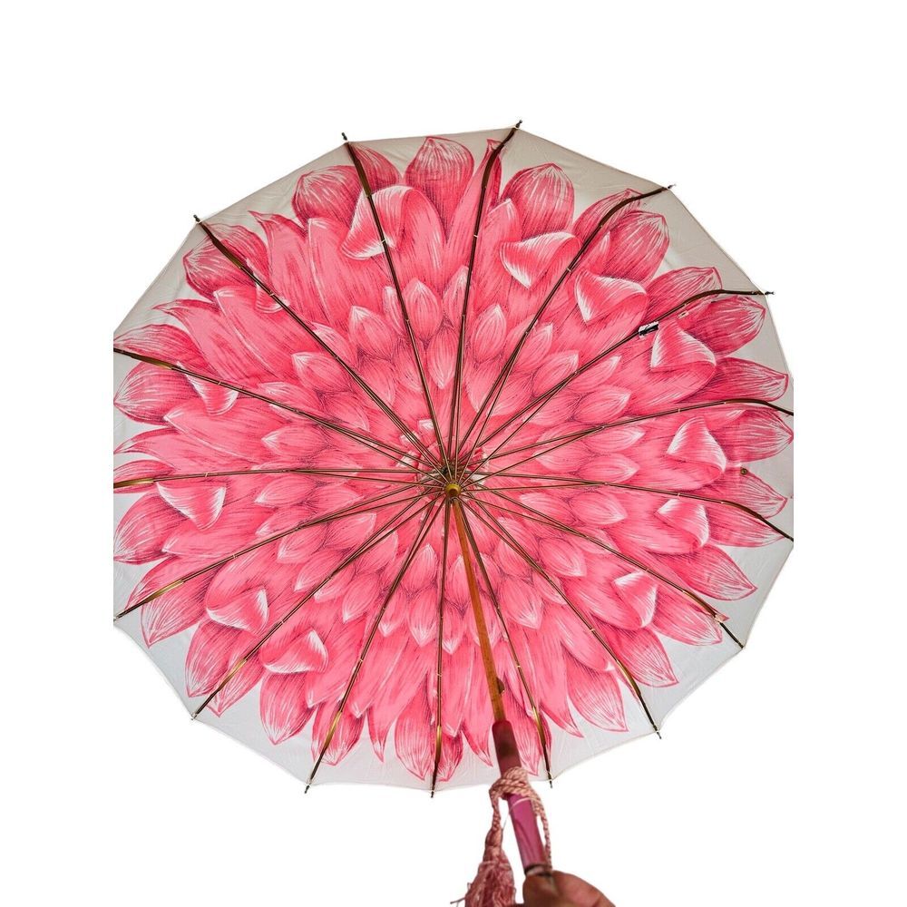 Vintage PJK Barbie Pink White Parasol Umbrella In Original Packaging Made In USA - Picture 15 of 16
